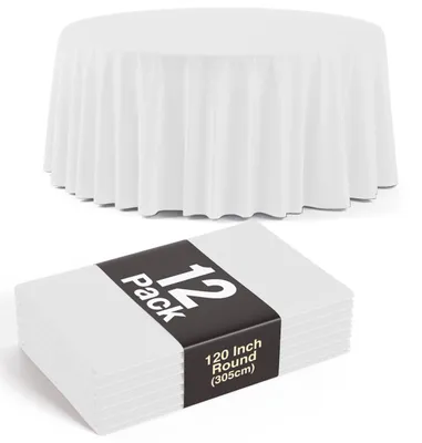 Obrázok produktu pre Ubrus okrúhly 304 cm, 12 kusov, biely, pre záhradu