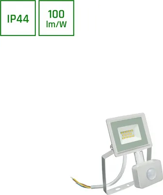 Produktbild von Spectrum LED LUX 3 Fluter weiß 10W Strahler 1000lm IP44 Kaltweiß 6000K mit Bewegungsmelder