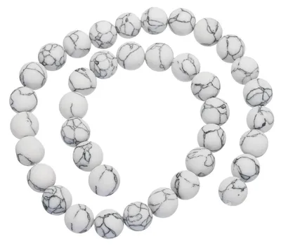 Produktbild von Natursteinperlen 10 mm Marmor weiß 36 Stück