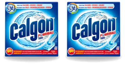 Produktbild von 2 x Calgon Entkalkungstabs - gegen Kalk, Waschmittelrückstände & Gerüche - 17 Tabletten - Vorteilspackung - 2 Stücke