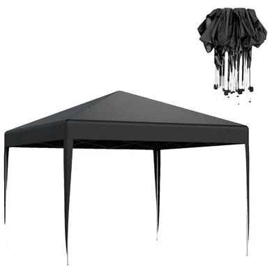 Produktbild von Gazebo, Schnelle Einrichtung, Geräumige Unterkunft, Schwarz 3X3M