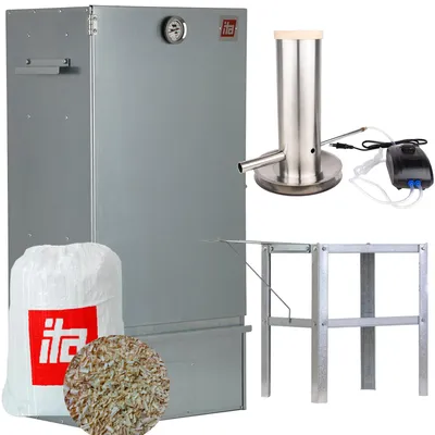 Produktbild von ITA Räucherofen 7001 - Premium Räucherschrank mit 3 Etagen 81 cm - Legierter Stahl - Qualität  EU - Smoker - Direkt vom Hersteller