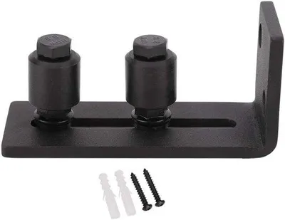 Immagine prodotto di Guida universale per porte scorrevoli in acciaio, per viti con diametro di 76 mm, 10,5 x 4 x 5 cm, nera