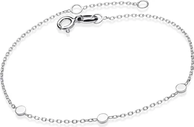 Produktbild von MATERIA Armkette Damen Silber 925 - zartes Armband für Frauen mit runden Plättchen 17 + 2cm Verlängerung in Etui SA-95