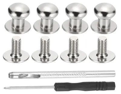 Produktbild von Leder-Nieten - Metallknopf-Spikes mit Schrauben - 7x9x8 mm - 30 Stück