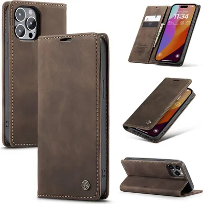 Produktbild von iPhone 16 Pro Max Hülle - CaseMe 013 Klapphülle - Dunkelbraun