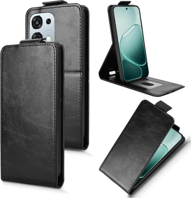 Immagine prodotto di Flip Cover per Oppo A6 Pro 4G / 5G Protezione magnetica verticale in Pelle finta Nero