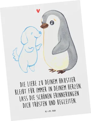 Produktbild von Mr. & Mrs. Panda Postkarte Trauerbewältigung Haustierverlust - Weiß - Geschenk, Grußkarte, Trost, Ansichtskarten, Erinnerungsstücke, Lebenshilfe, Zuversicht, bildkarte