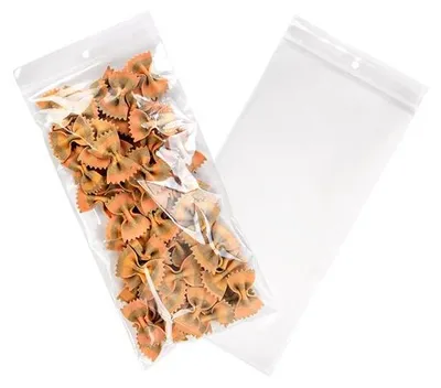 Produktbild von Druckverschlussbeutel mit Aufhängeloch 12.5x25.5cm Transparent PP 50 Mikron (100 Stück) [ZR510]