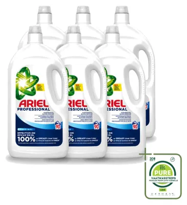 Produktbild von 6 x Ariel Professional Regular Flüssigwaschmittel - 4,05 L - Großpackung - 6 Stücke