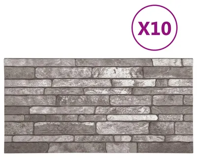 Produktbild von vidaXL Wandpaneele 10 pcs Dunkelgrau 100 x 50 cm EPS-Schaum