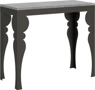 Produktbild von Ausziehbare Konsole 90x40/196 cm Paxon Small Evolution Cement Anthrazitrahmen