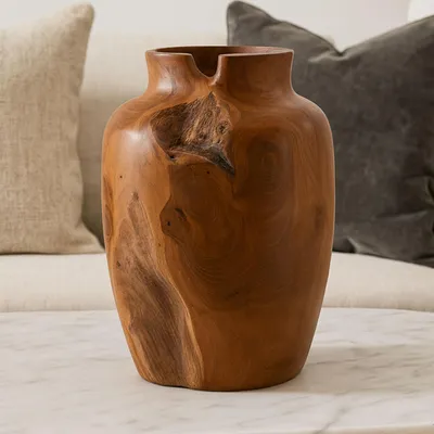 Produktbild von Dekorative Vase aus Teakholz 21cm