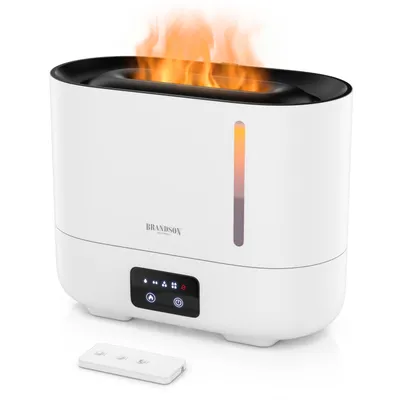 Produktbild von Brandson Luftbefeuchter, Aroma Diffuser, Raumbefeuchter, Ultraschall, Flammeneffekt , 3 l Wassertank, 4 Nebenstufen, Aromafach, Fernbedienung, für Wohn- und Schlafzimmer