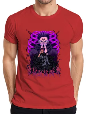 Produktbild von Sukuna Itadori Jujutsu Kaisen Anime Fluchkönig Otaku Geschenk Herren T-Shirt, Rot, L