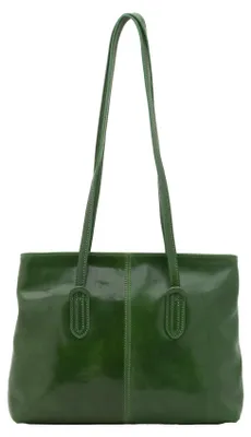 Produktbild von Damen Schultertasche, echtes Leder, Vollnarbenleder, Reißverschluss,  Italy