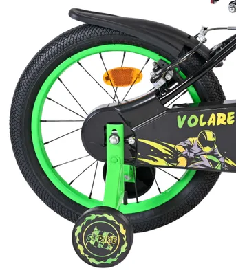 Produktbild von Volare Strike Kinderfahrrad – Jungen – 16 Zoll – Schwarz-Grün – Zwei Handbremsen