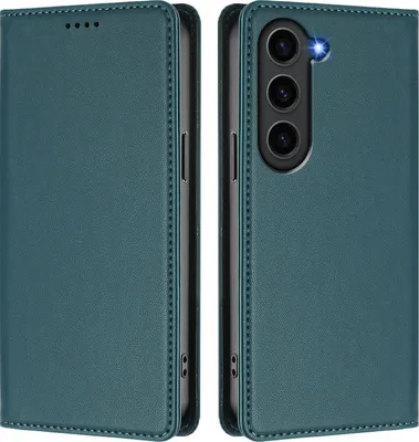 Image de Etui en cuir pour Samsung Galaxy S23, étui magnétique en cuirPolyuréthaneavec support Vert