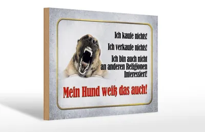 Produktbild von Holzschild Hinweis 30x20cm kaufe nichts mein Hund weiß