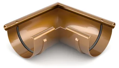 Produktbild von BRYZA Außen-Rinnenwinkel aus Kunststoff Ø 125 mm, Kupfer - eigene Farbe