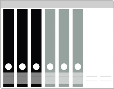 Produktbild von Wallario Ordnerrücken Sticker, selbstklebend für schmale Ordner, 8 Stück, Motiv Schwarz grau weiß