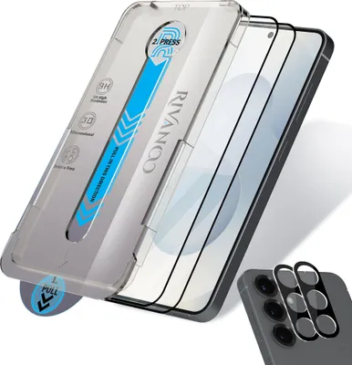 Produktbild von 2-Pack Samsung Galaxy S25 Displayschutzfolie & 2-Pack Kameraschutz - Gehärtetes Glas | [Automatische Installation] - Blasenfrei