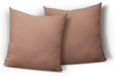 Produktbild von 2er Set Mikrofaser Kissenbezug Kissenhülle Kopfkissen Hülle Uni , Größe:40 x 80 cm, Farbe:Beige / Nougat