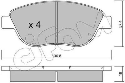 Produktbild von CIFAM Bremsbeläge Satz Vorne Bremsklötze passend für PEUGEOT 207 (WA, WC) 822-322-1