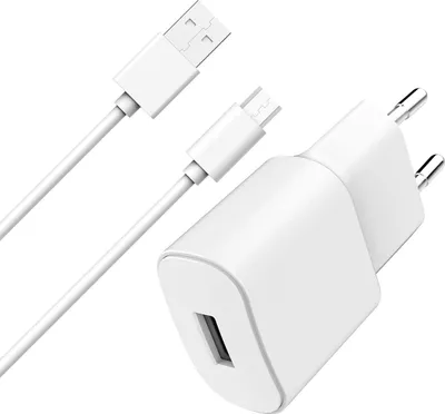 Immagine prodotto di WOW, caricabatterie da rete USB-A 2,4A Fast Charge + cavo USB-A / Micro-USB, bianco