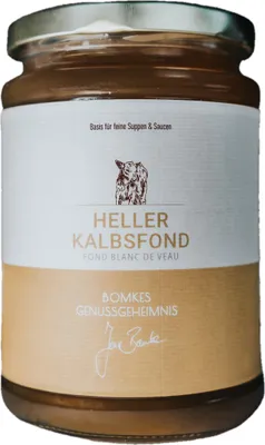 Produktbild von Bomkes heller Kalbsfond Basis für feine Suppen und Soßen Glas 380ml