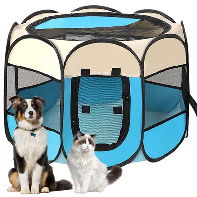 Productafbeelding van Vouwbare Hondenbox voor Puppies en Kittens Blauw