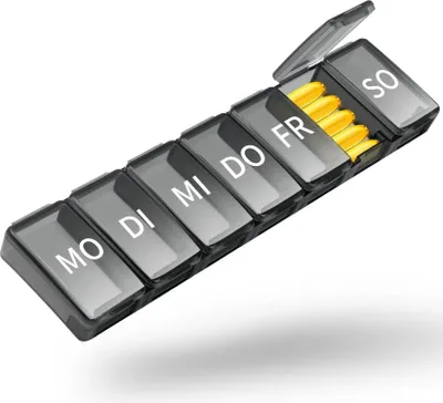 Produktbild von Tablettenbox 7 Tage Pillendose wochenbedarf Organizer 100% BPA-frei