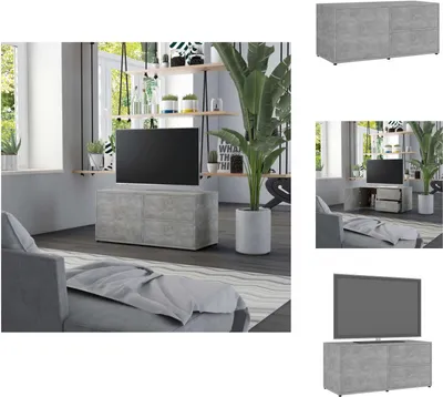 Immagine prodotto di vidaXL mobile TV grigio cemento 80x34x36 cm materiale a base di legno - Mobili TV