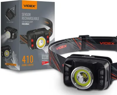 Immagine prodotto di Lampada frontale ricaricabile VIDEX VLF-H035C 410Lm 5000K con sensore di movimento e luce rossa Lampada frontale