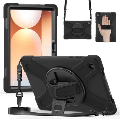 Produktbild von Samsung Galaxy Tab A11 Plus Hülle - Coverup Heavy Duty Case mit Schultergürtel - Schwarz