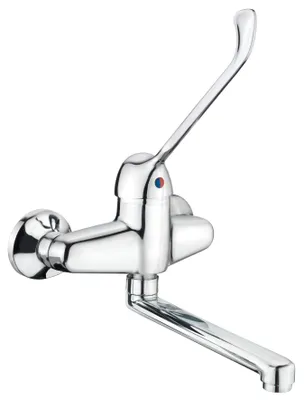 Produktbild von CORNAT Felitto Spültisch-Wand Einhebelmischer mit Armhebel und schwenkbarem Auslauf, chrom, FEL67