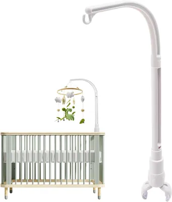 Obrázok produktu pre Držiak na kolotoč pre bábätká, biely, 8,5 cm otvor, nastaviteľný, pre detskú postieľku