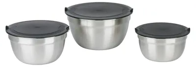 Zdjęcie produktu dla zestaw misek do mieszania alpina ze stali nierdzewnej - miska ze stali nierdzewnej z pokrywką - zestaw misek do kuchni i sałatek - zestaw misek do mieszania - miska kuchenna ze stali nierdzewnej