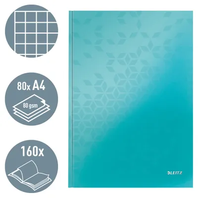 Produktbild von Leitz 46261051, Muster, Blau, A4, 80 Blätter, 80 g/m², Kariertes Papier