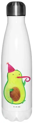 Produktbild von Mr. & Mrs. Panda Trinkflasche Avocado Feier - Weiß - Geschenk, Thermos, thermosflaschen, Feierlichkeit, trinkflaschen, Thermosflasche, isolier, Geburtstag, Fete