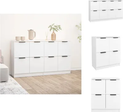 Produktbild von vidaXL Sideboards 2 Stk. Weiß 60x30x70 cm Holzwerkstoff - Sideboards