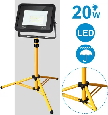 Obrázok produktu pre Jopassy LED reflektor stavebné reflektory pracovné svetlá reflektor so statívom 20W studená biela