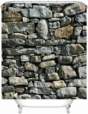 Imagen del producto de Cortina de ducha con diseño de piedra, 180 x 200 cm, repelente al agua, para el baño