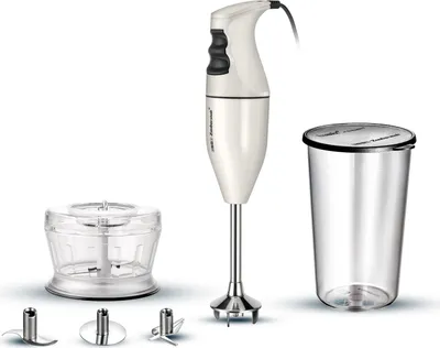 Das Unold ESGE-Zauberstab Bundle E 120 Select Creme ist ein weißes Stabmixer-Set mit Aufsätzen, best