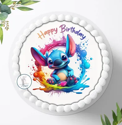 Produktbild von Tortenbild, Zuckerbild kompatibel mit: Lilo & Stitch, Essbares Foto für Torten, Tortenbild, Tortenaufleger Ø 20cm - 1644z