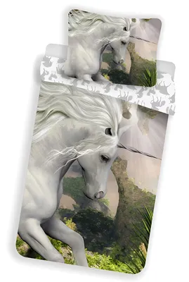 Produktbild von Doppelseitige Bettwäsche 140x200 cm - Unicorn in the rocks