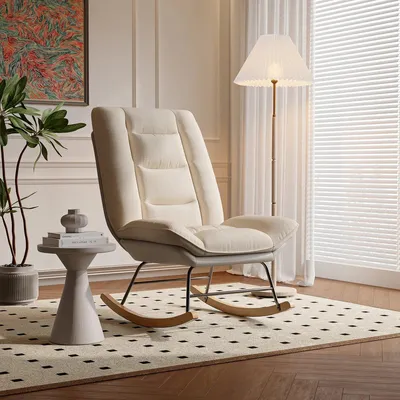 Image de Fauteuil à bascule - Fauteuil relax pour salon - Fauteuil à bascule pour chambre d'enfant - Chambre à coucher et salon