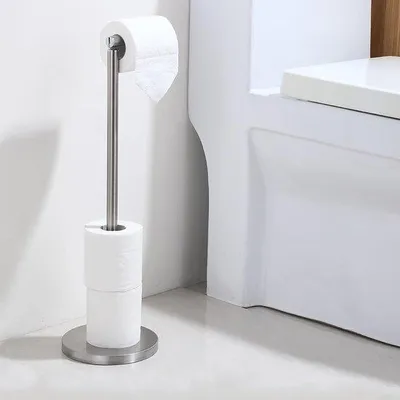 Produktbild von Famanu Toilettenpapierhalter aus 304 Edelstahl - Freistehend und rostfrei für 3-5 Rollen