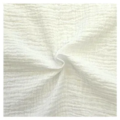 Produktbild von Musselin Double Gauze Stoff aus 100% Baumwolle in Creme-Weiß