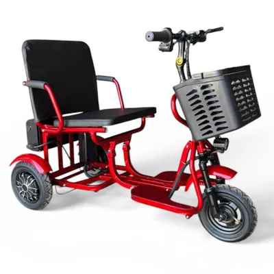 Immagine prodotto di Scooter pieghevole a 3 ruote in alluminio per anziani, leggero, batteria rimovibile, mobilità elettrica, ideale per i viaggi
